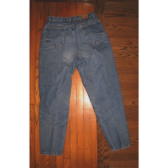 VINTAGE 90s Lee SZ 16 Med (30Wx29L) Vintage Tapered Mom High Rise Blue Jeans USA - Picture 7 of 12